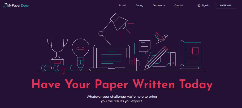 Main page at MyPaperDone.com